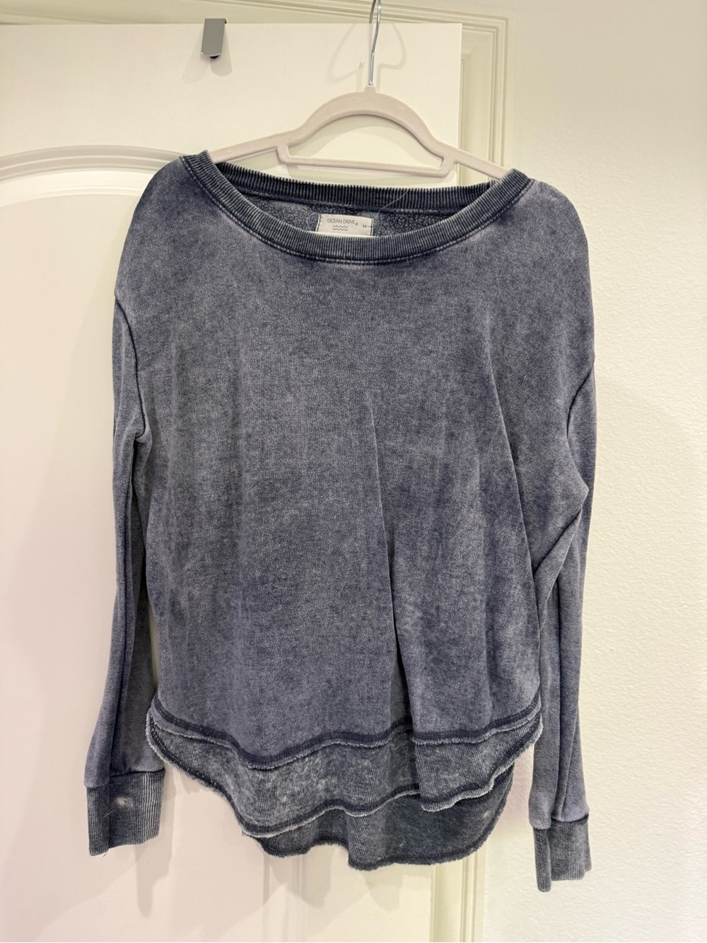 Ocean Drive Washed Gray Crewneck Sweatshirt